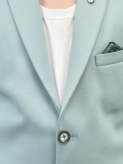 Mint-Green Single Breasted Blazer-Boys Blazers-Crimsoune Club