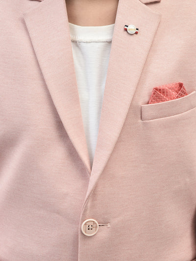 Peach Single Breasted Blazer-Boys Blazers-Crimsoune Club