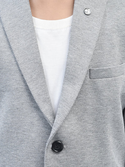 Grey Single Breasted Blazer-Boys Blazers-Crimsoune Club