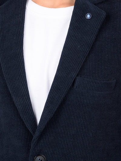 Navy Blue Single Breasted Blazer-Boys Blazers-Crimsoune Club