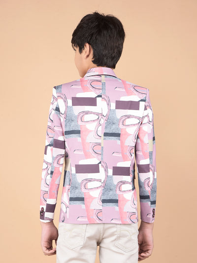 Multi-Color Printed Single Breasted Blazer-Boys Blazers-Crimsoune Club