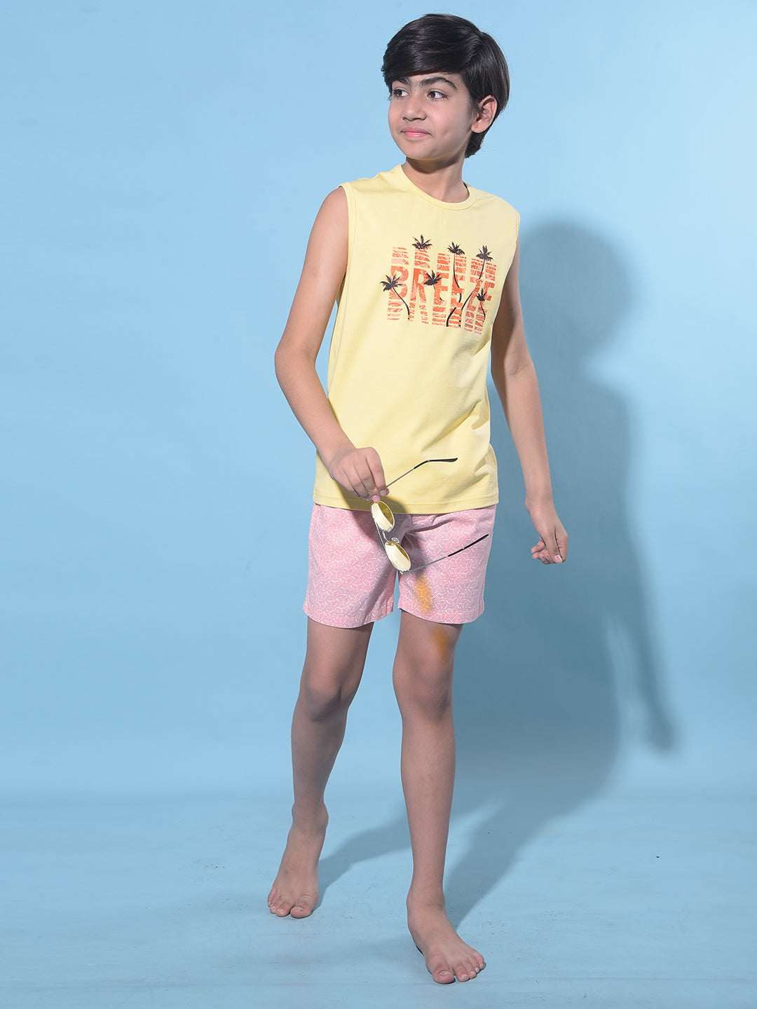 Peach Printed 100% Cotton Boxer-Boys Boxers-Crimsoune Club