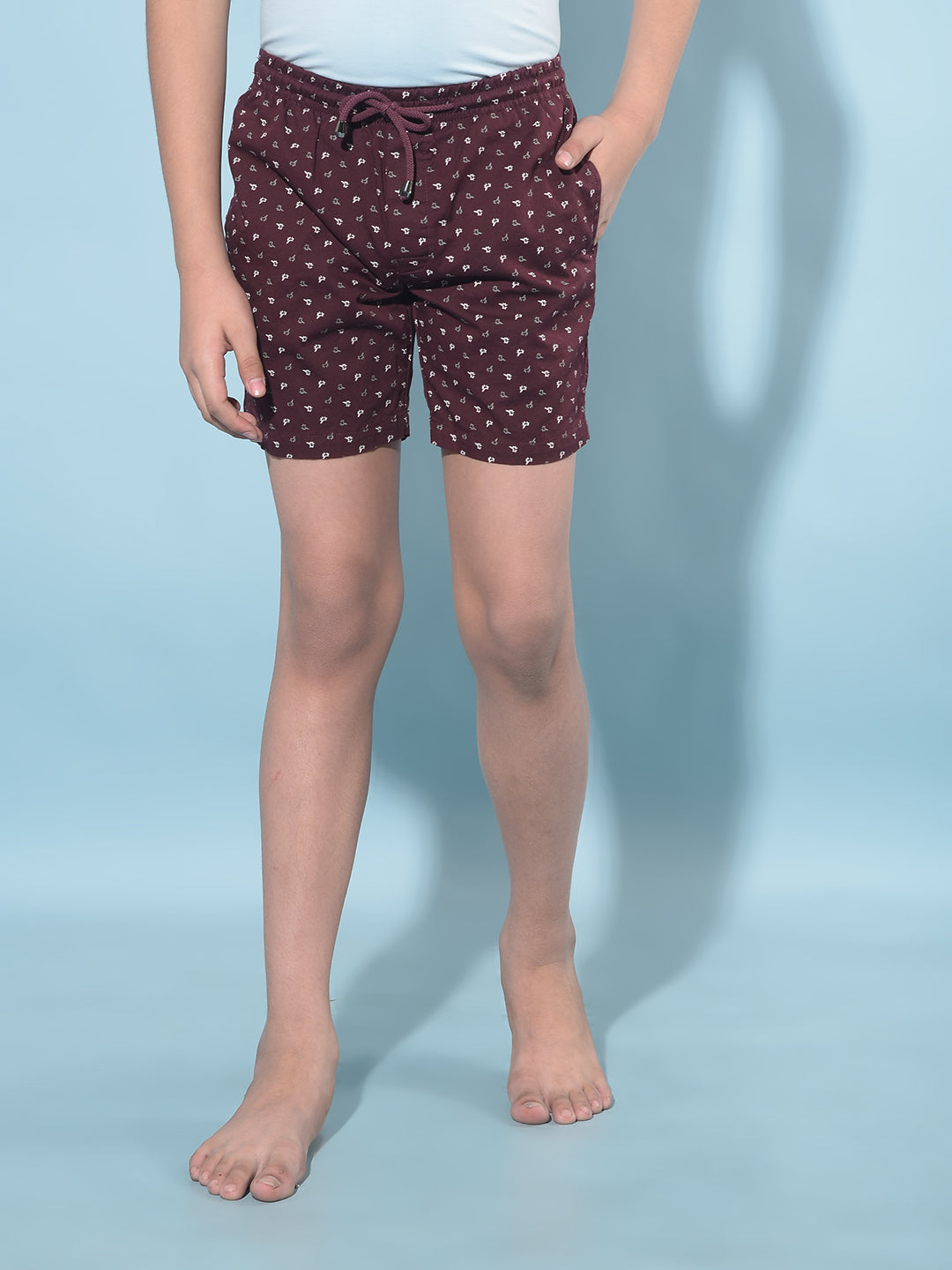 Maroon Printed 100% Cotton Boxer-Boys Boxers-Crimsoune Club