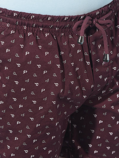 Maroon Printed 100% Cotton Boxer-Boys Boxers-Crimsoune Club