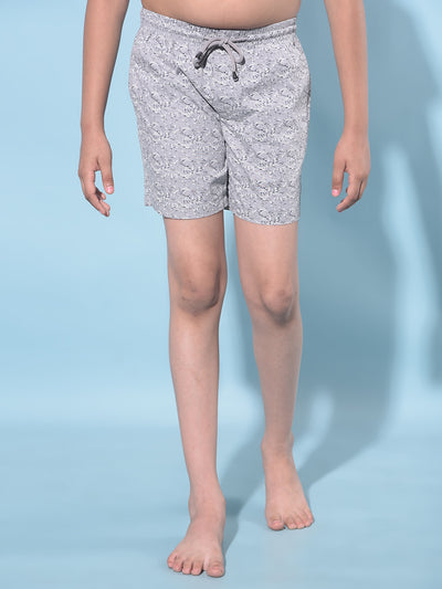 Grey Printed 100% Cotton Boxer-Boys Boxers-Crimsoune Club