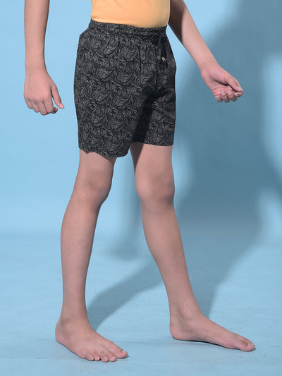 Black Floral Print 100% Cotton Boxers-Boys Boxers-Crimsoune Club