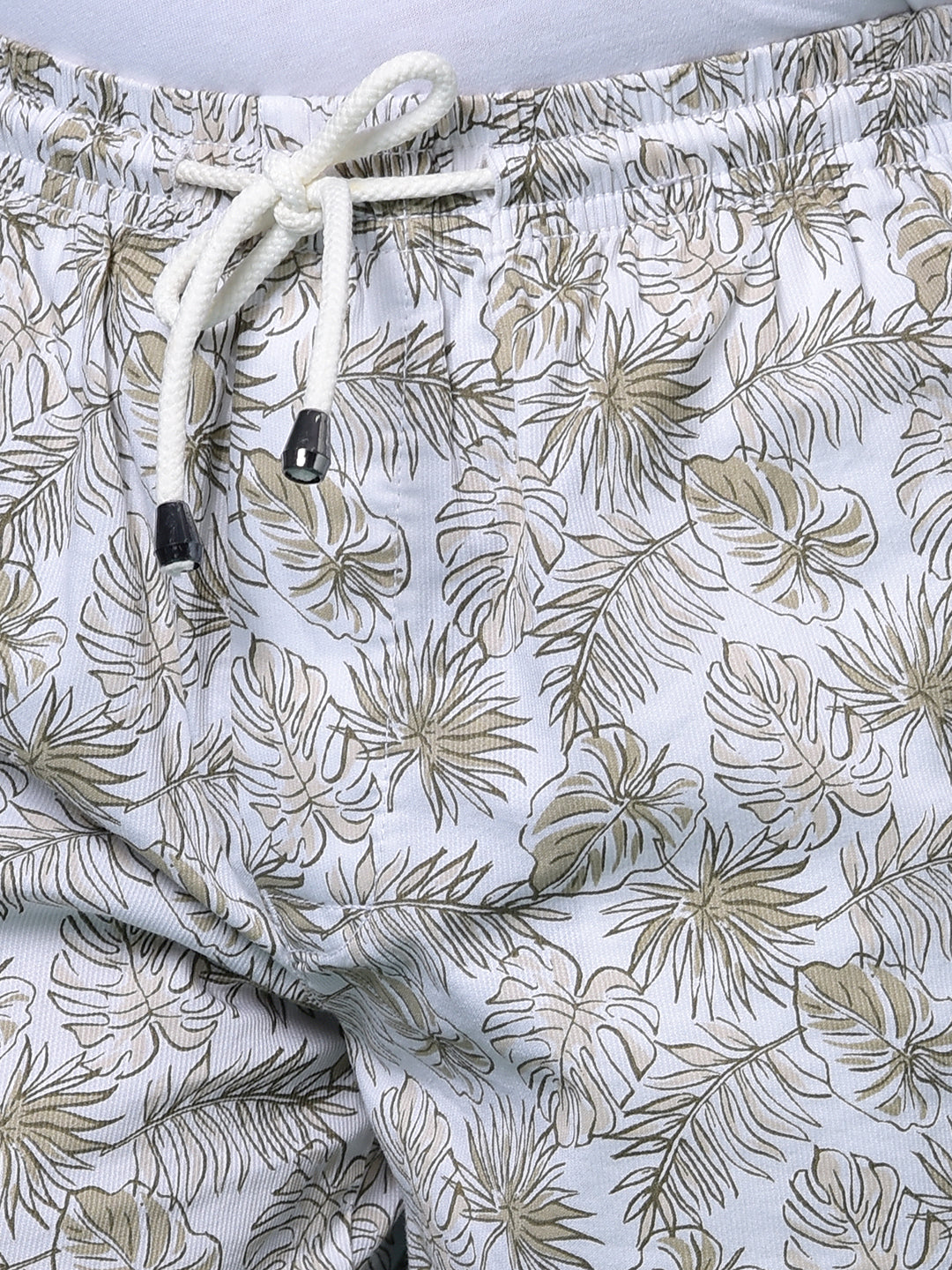 Beige Floral Print 100% Cotton Lounge Shorts-Boys Lounge Shorts-Crimsoune Club