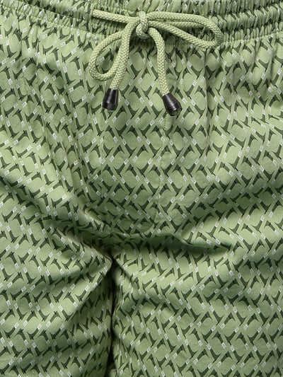 Green Printed 100% Cotton Lounge Shorts-Boys Lounge Shorts-Crimsoune Club