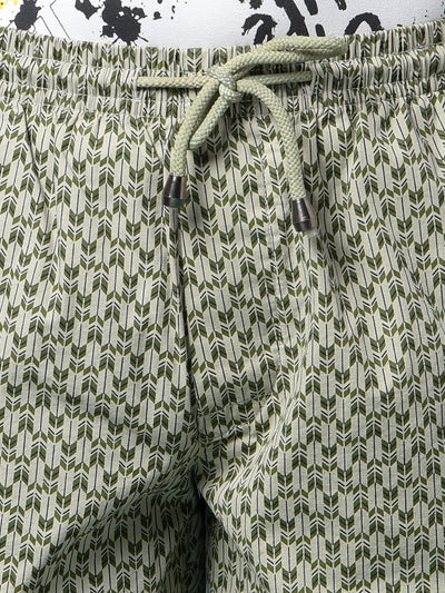 Olive Printed 100% Cotton Lounge Shorts-Boys Lounge Shorts-Crimsoune Club