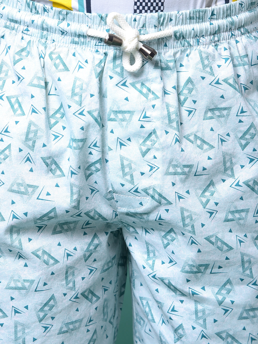 Green Printed 100% Cotton Lounge Shorts-Boys Lounge Shorts-Crimsoune Club
