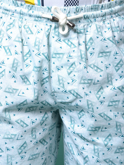 Green Printed 100% Cotton Lounge Shorts-Boys Lounge Shorts-Crimsoune Club