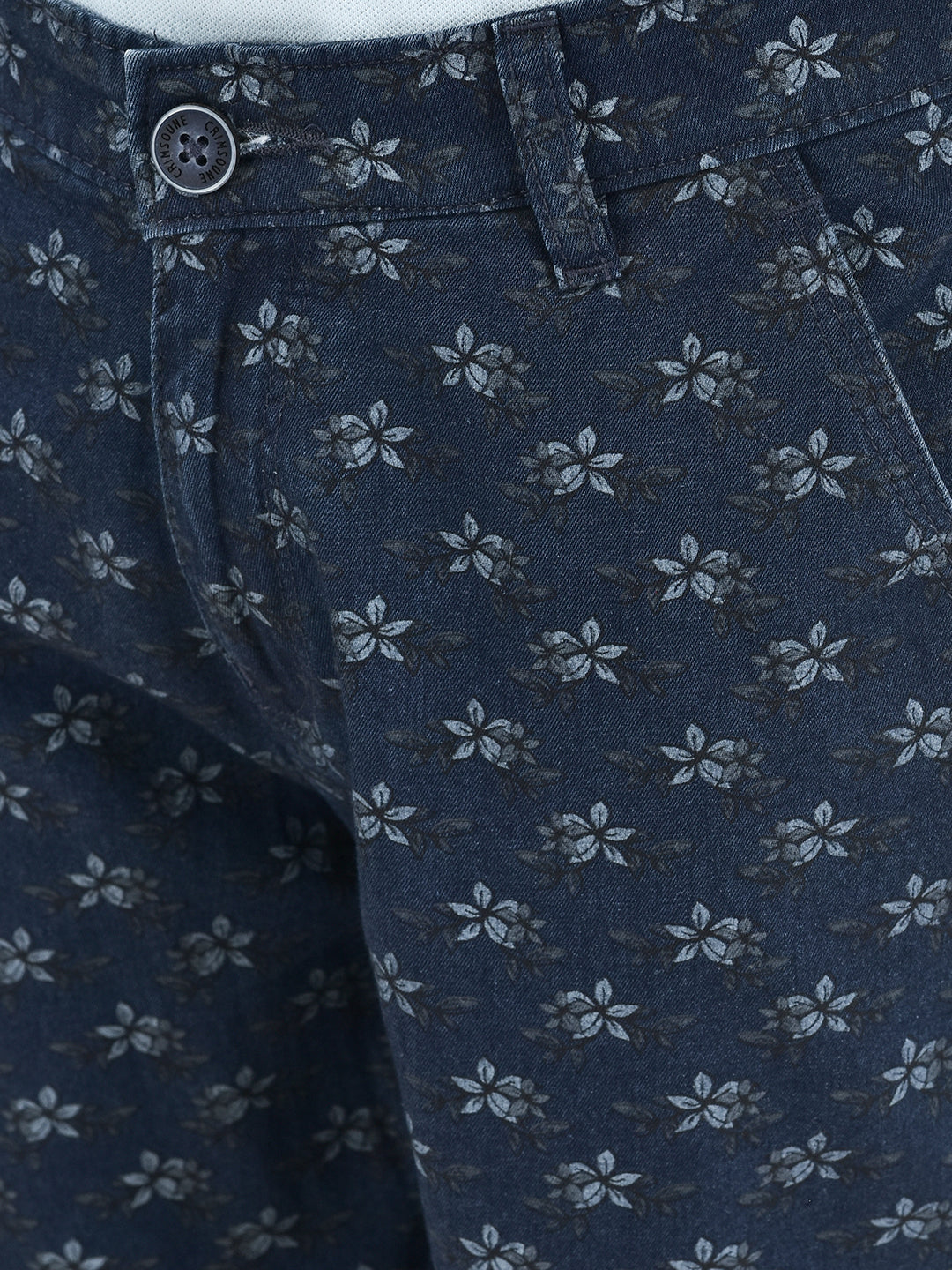 Floral Print Navy Blue Shorts-Boys Shorts-Crimsoune Club