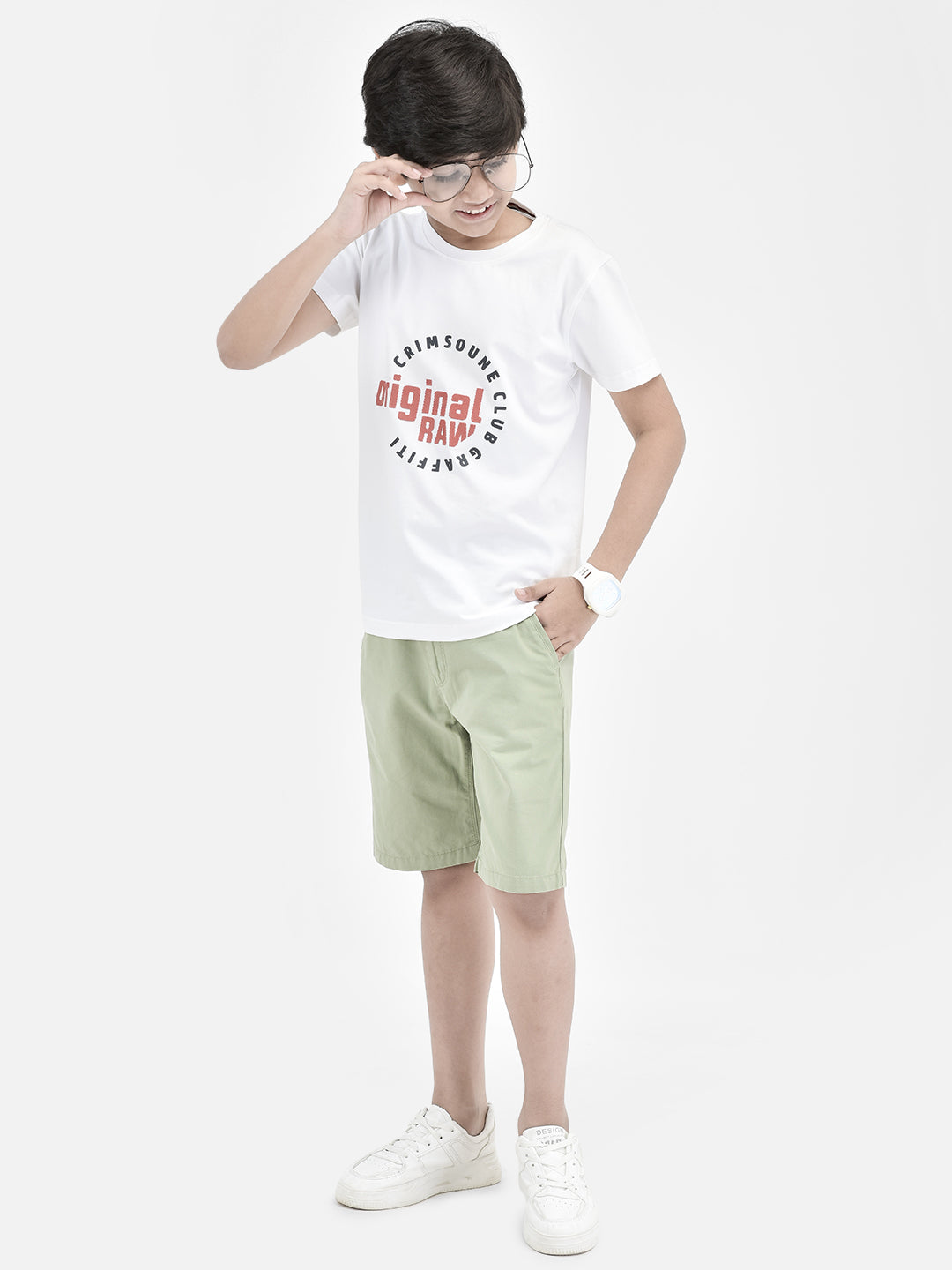 Olive Shorts-Boys Shorts-Crimsoune Club