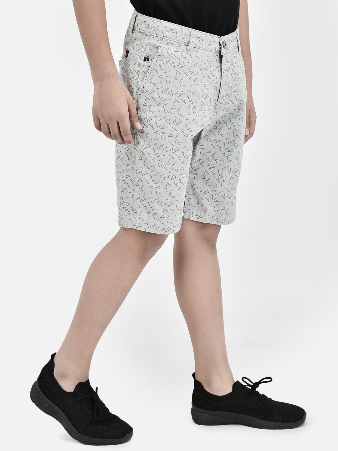 Printed Grey Shorts-Boys Shorts-Crimsoune Club