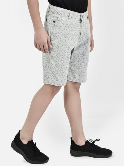 Printed Grey Shorts-Boys Shorts-Crimsoune Club