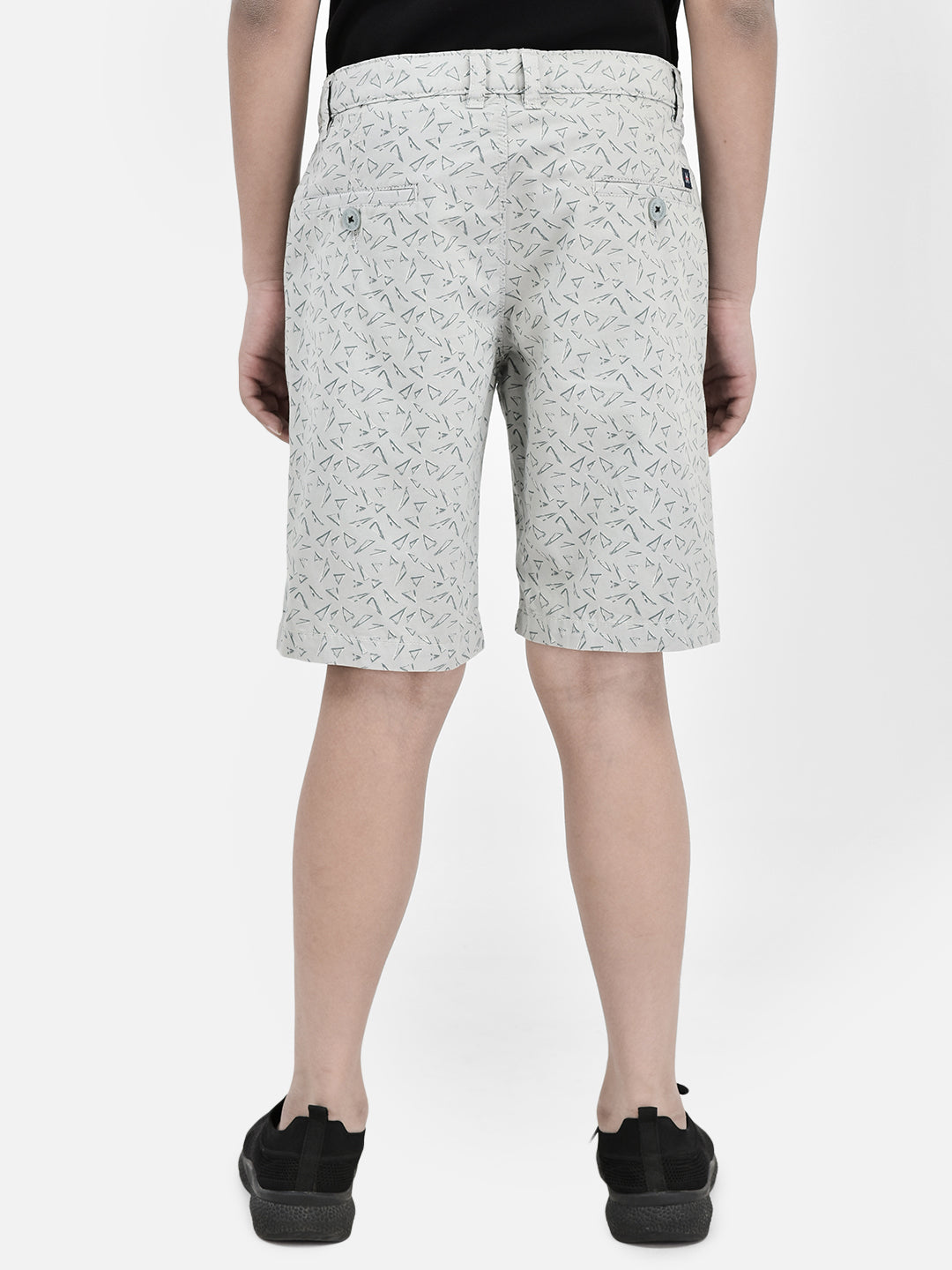 Printed Grey Shorts-Boys Shorts-Crimsoune Club