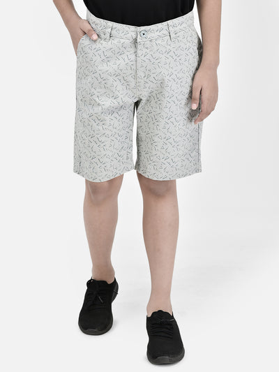 Printed Grey Shorts-Boys Shorts-Crimsoune Club