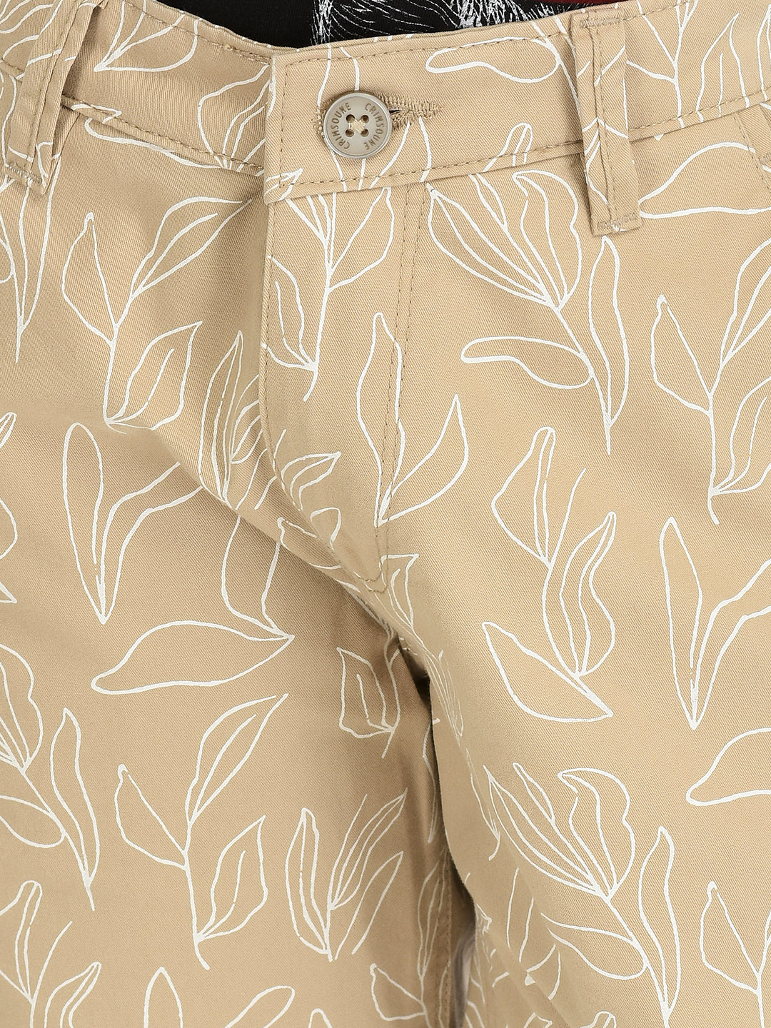 Khaki Floral Print 100% Cotton Shorts-Boys Shorts-Crimsoune Club