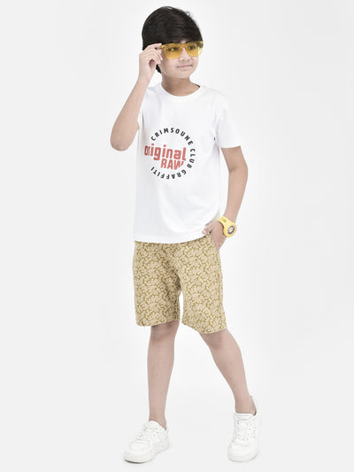 Printed Yellow Shorts-Boys Shorts-Crimsoune Club