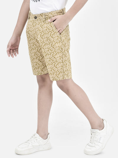 Printed Yellow Shorts-Boys Shorts-Crimsoune Club