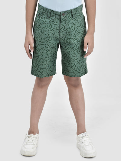 Printed Green Shorts-Boys Shorts-Crimsoune Club