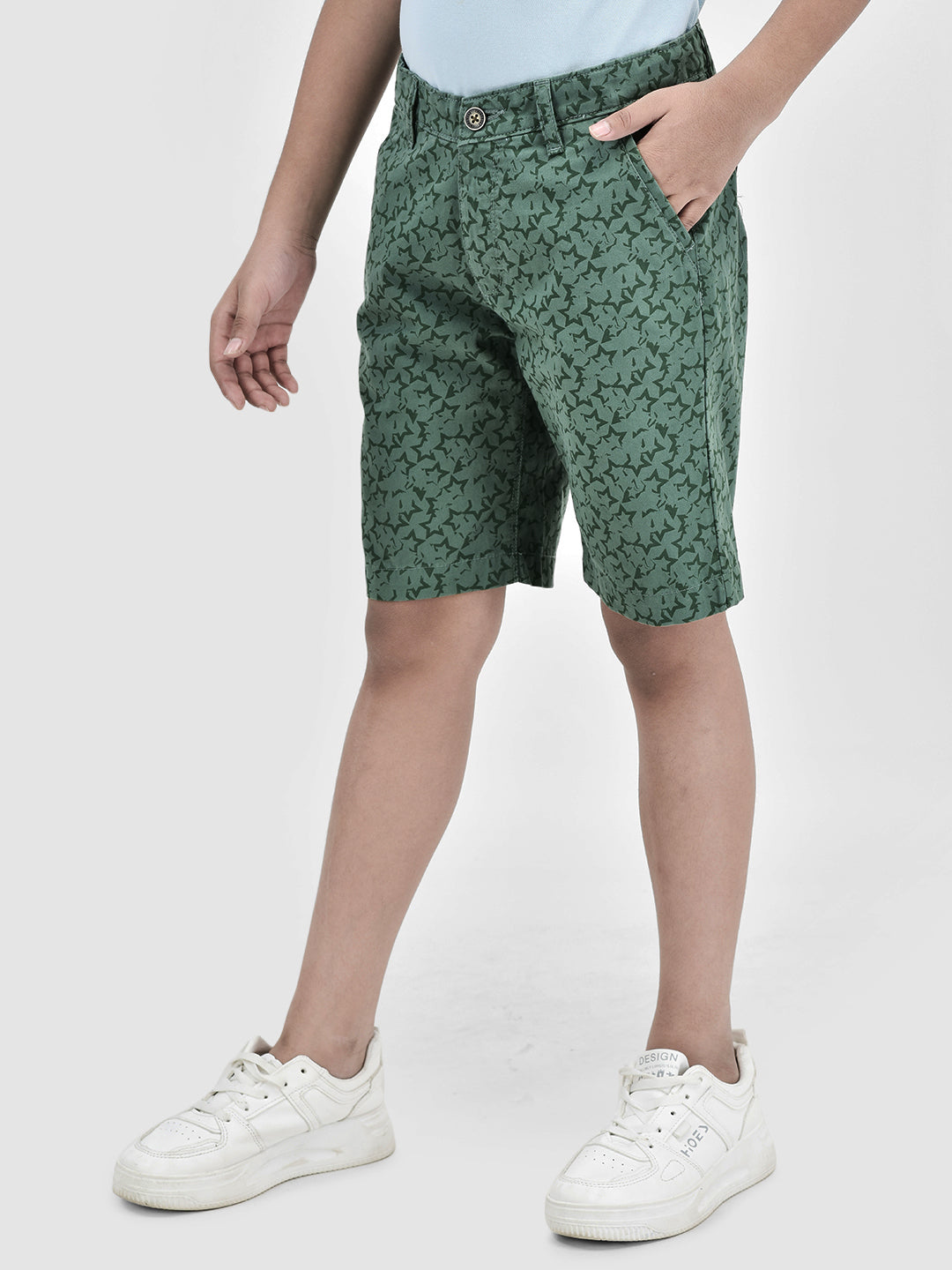 Printed Green Shorts-Boys Shorts-Crimsoune Club