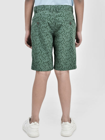 Printed Green Shorts-Boys Shorts-Crimsoune Club