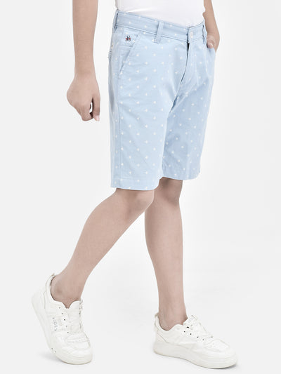 Printed Blue Shorts-Boys Shorts-Crimsoune Club