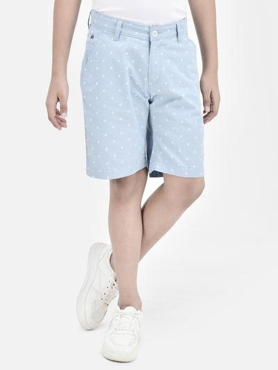 Printed Blue Shorts-Boys Shorts-Crimsoune Club