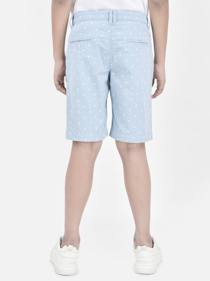 Printed Blue Shorts-Boys Shorts-Crimsoune Club