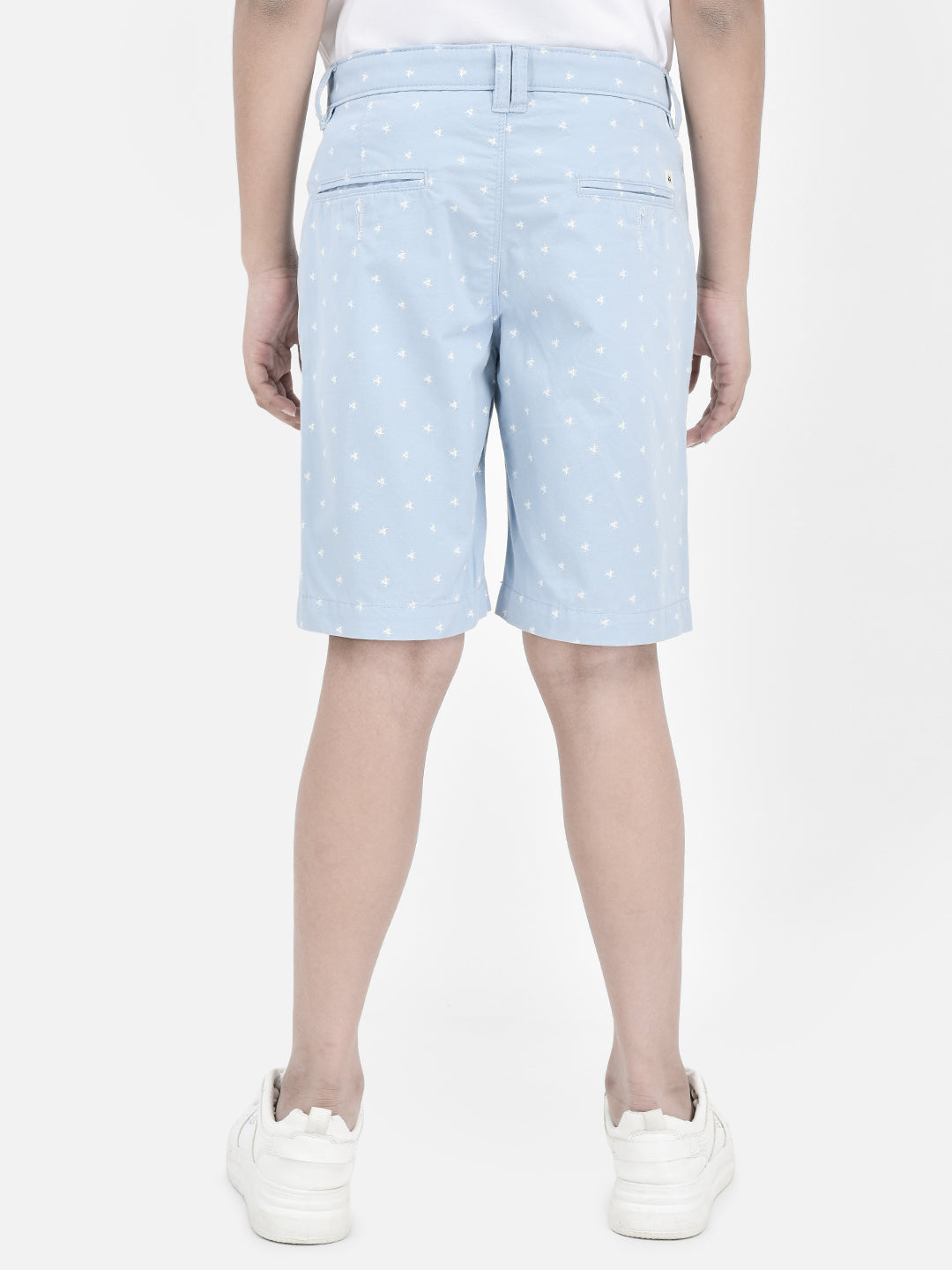 Printed Blue Shorts-Boys Shorts-Crimsoune Club