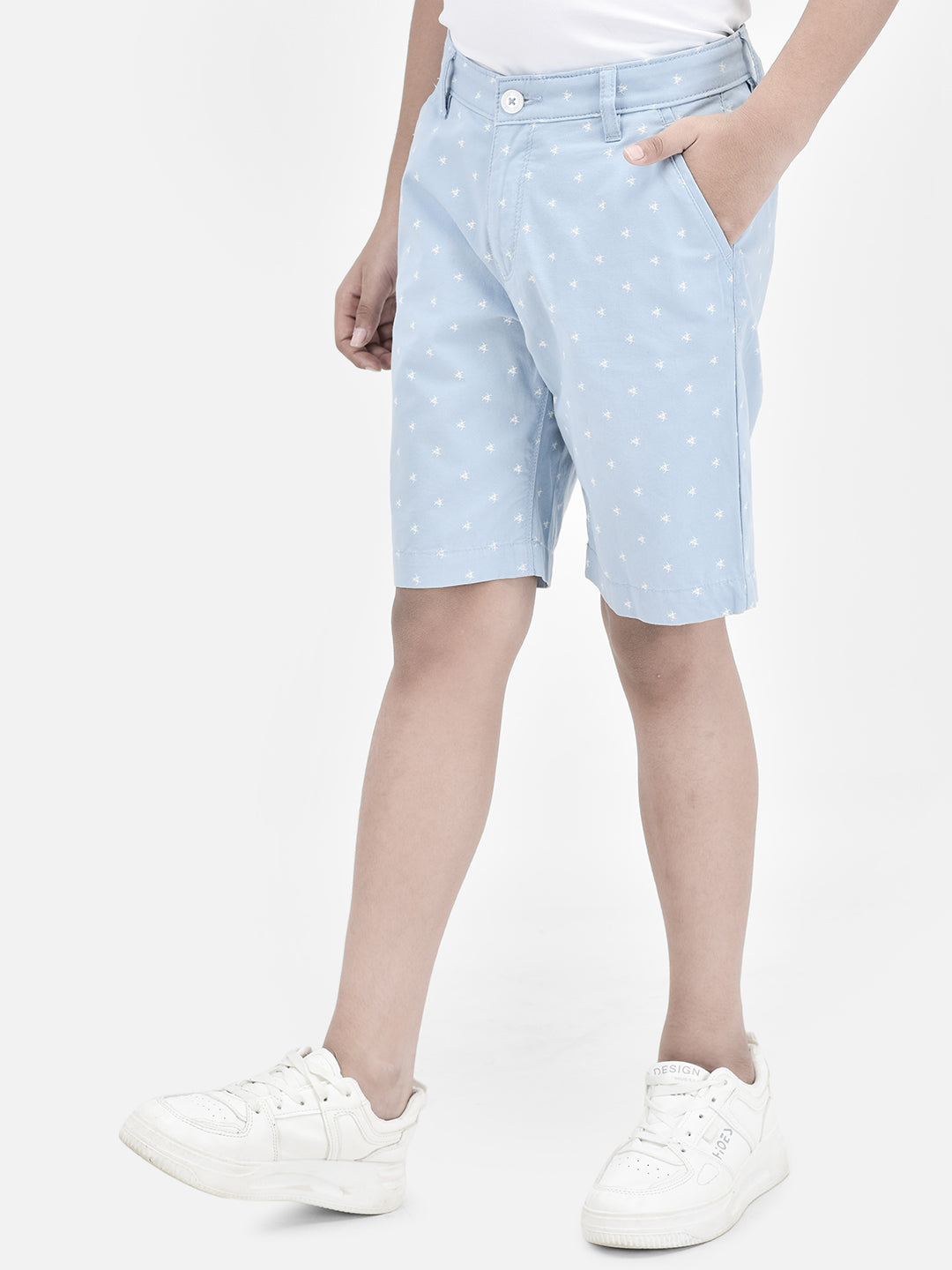 Printed Blue Shorts-Boys Shorts-Crimsoune Club