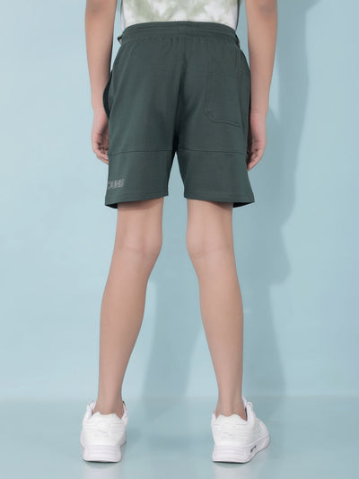Olive Color-Blocked Shorts-Boys Shorts-Crimsoune Club