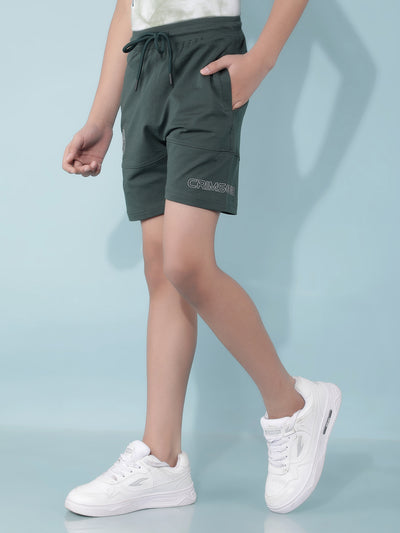 Olive Color-Blocked Shorts-Boys Shorts-Crimsoune Club