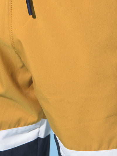 Mustard Color-Blocked Shorts-Boys Shorts-Crimsoune Club