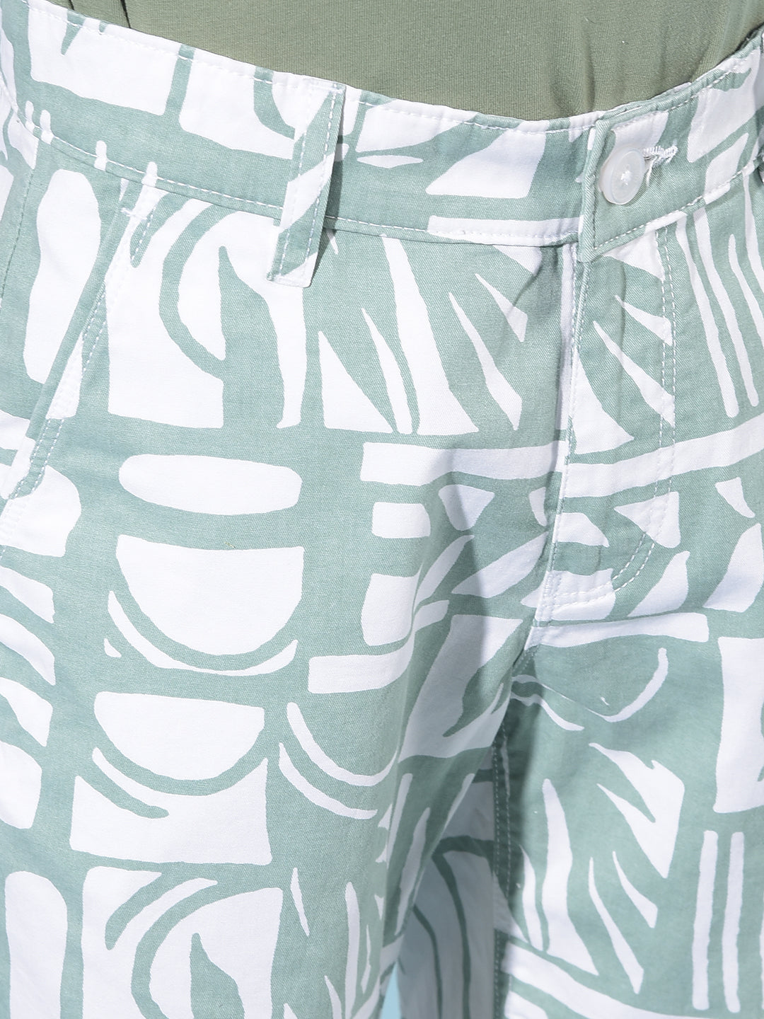 Green Printed 100% Cotton Shorts-Boys Shorts-Crimsoune Club