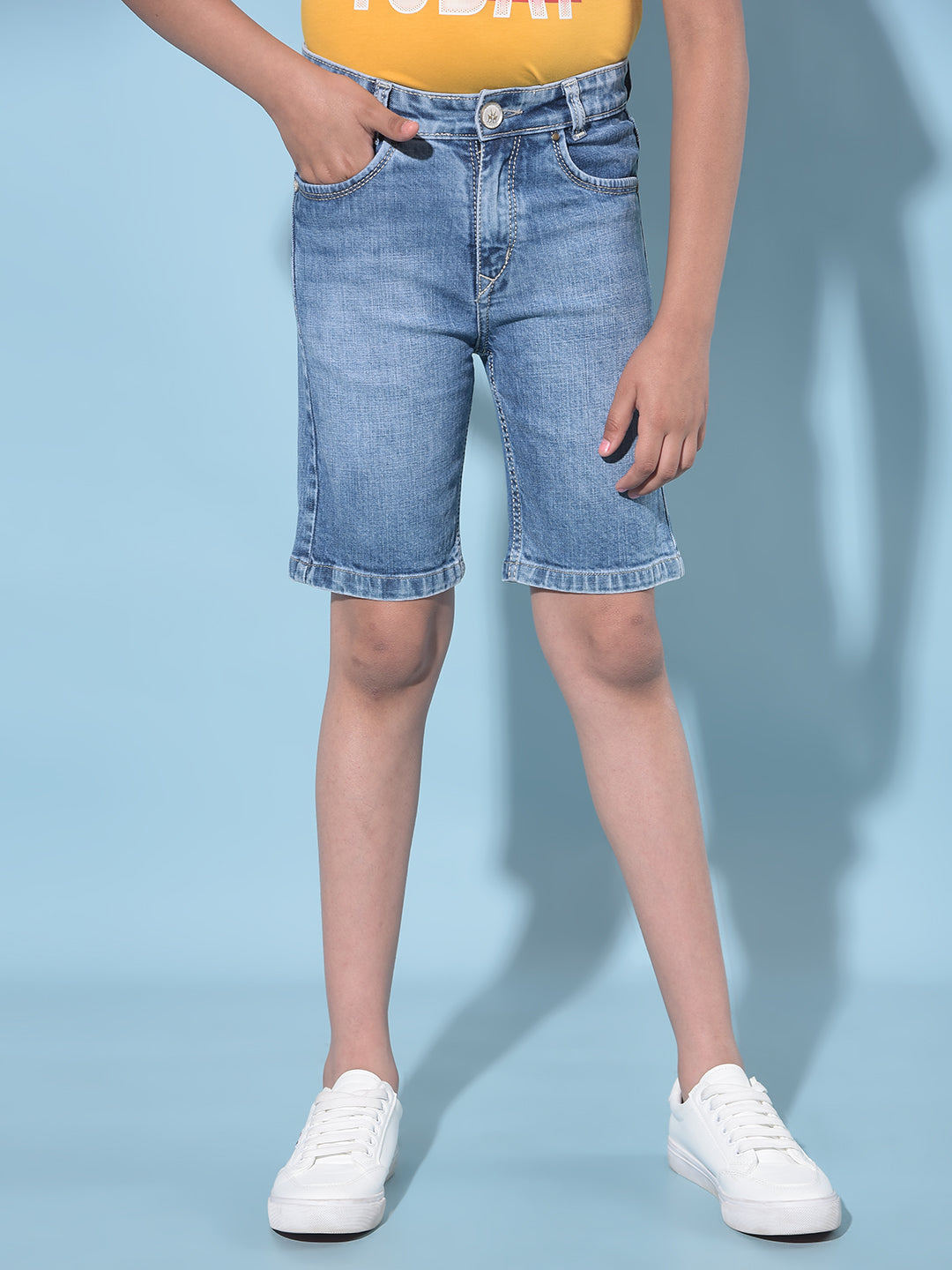 Blue 100% Cotton Shorts-Boys Shorts-Crimsoune Club