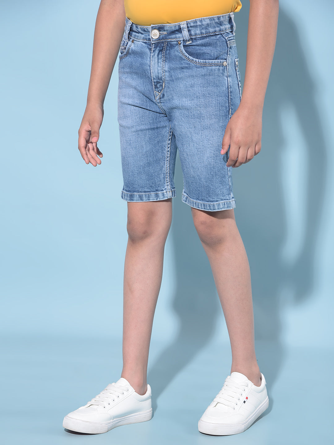 Blue 100% Cotton Shorts-Boys Shorts-Crimsoune Club