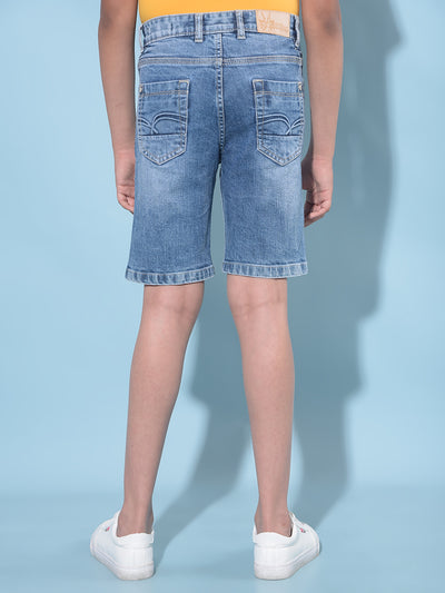 Blue 100% Cotton Shorts-Boys Shorts-Crimsoune Club