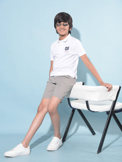 Grey 100% Cotton Shorts-Boys Shorts-Crimsoune Club