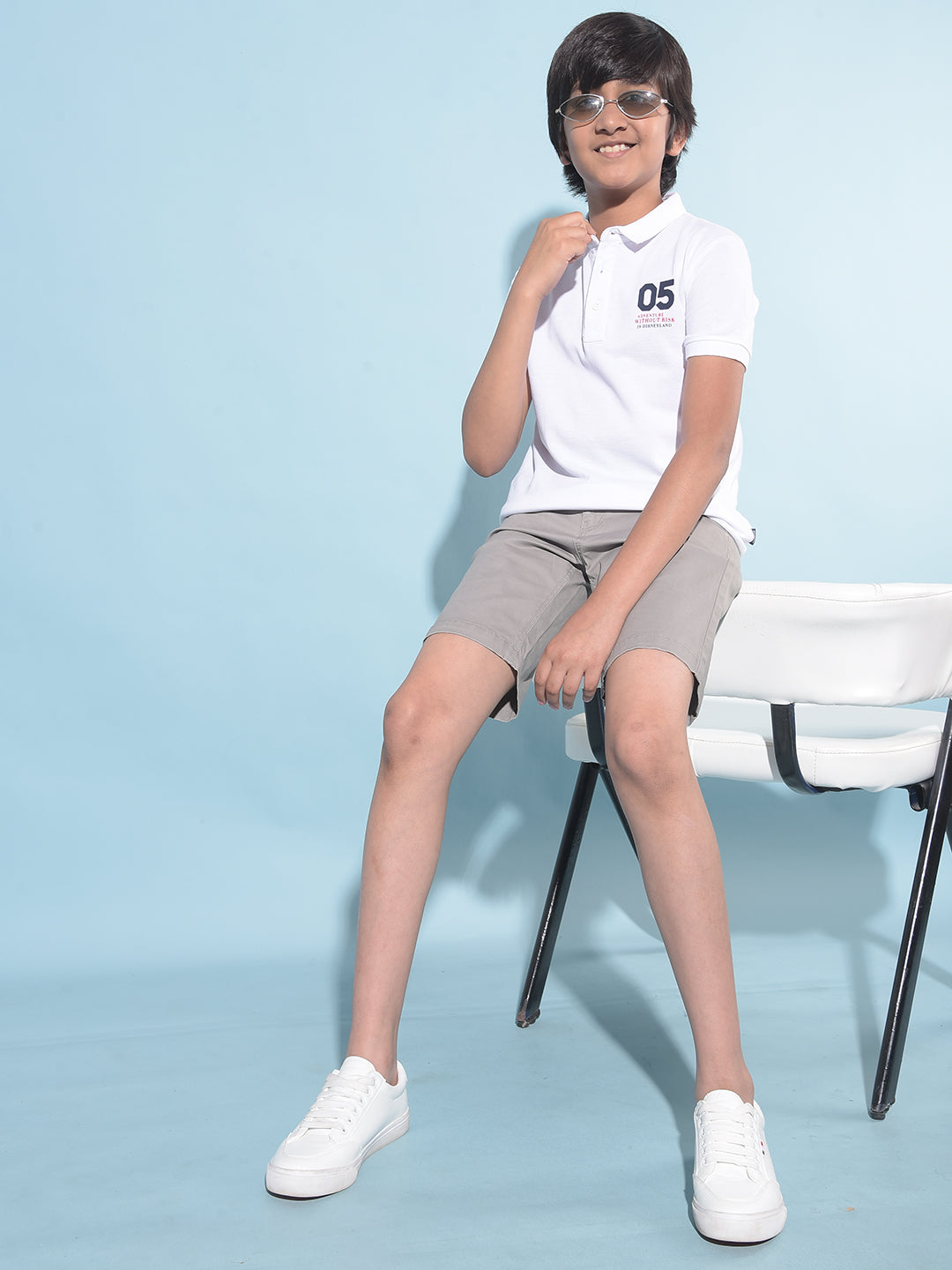 Grey 100% Cotton Shorts-Boys Shorts-Crimsoune Club