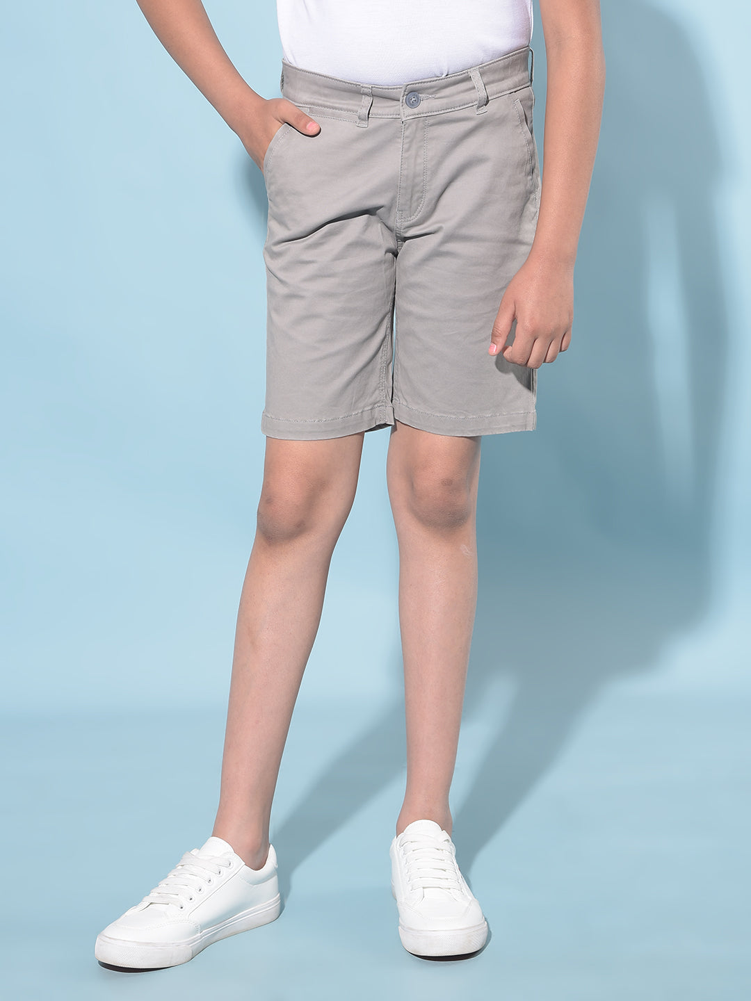 Grey 100% Cotton Shorts-Boys Shorts-Crimsoune Club