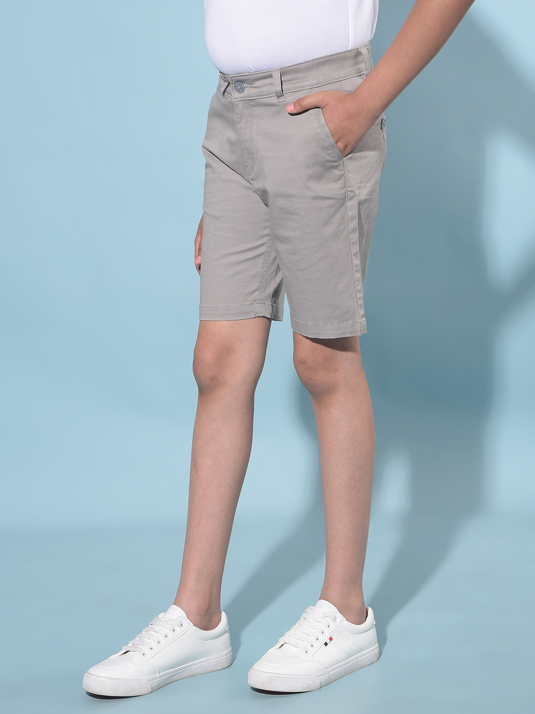 Grey 100% Cotton Shorts-Boys Shorts-Crimsoune Club