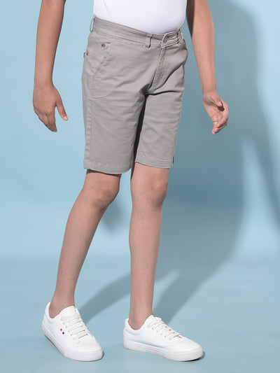 Grey 100% Cotton Shorts-Boys Shorts-Crimsoune Club