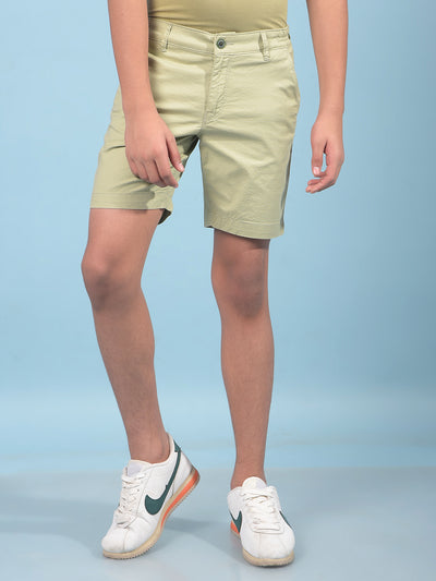 Green Cotton Shorts-Boys Shorts-Crimsoune Club