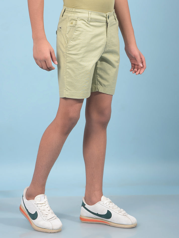 Green Cotton Shorts-Boys Shorts-Crimsoune Club