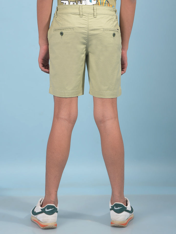 Green Cotton Shorts-Boys Shorts-Crimsoune Club