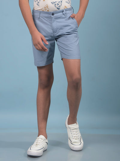 Blue Cotton Shorts-Boys Shorts-Crimsoune Club