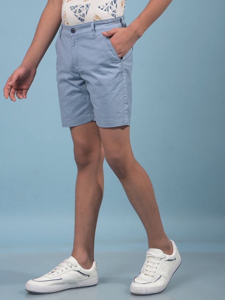 Blue Cotton Shorts-Boys Shorts-Crimsoune Club