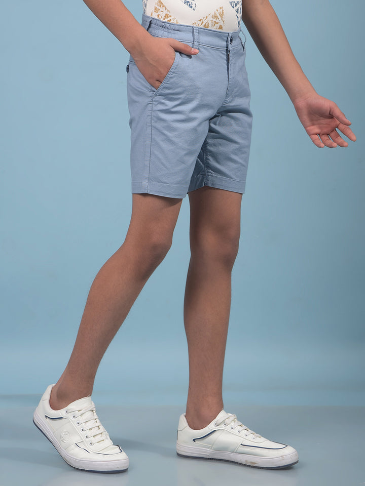 Blue Cotton Shorts-Boys Shorts-Crimsoune Club